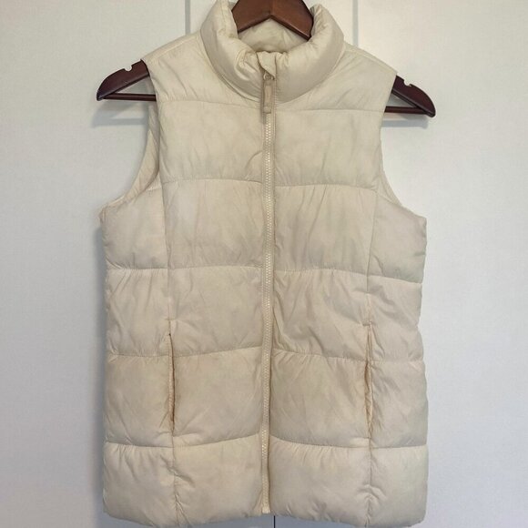 Cream Puffer Vest Lightweight Spring Fall Jacket Girl's Size XL (Girl's Size 14) - Picture 1 of 9